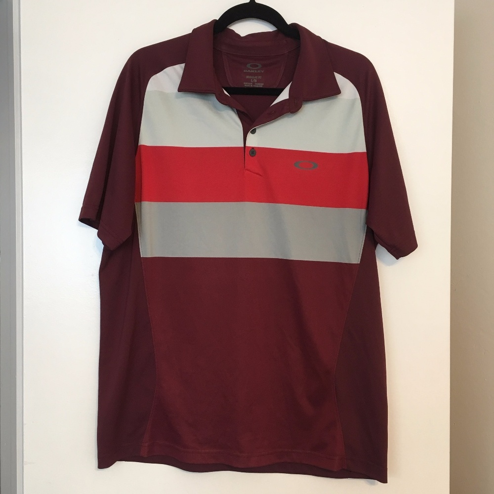 Men's Oakley Golf Polo Shirt - Maroon in Size (L)
